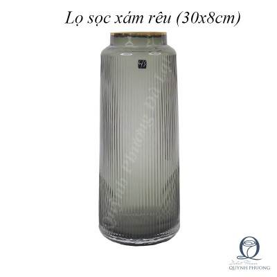 Grey Cylinder Vase 8x30 cm