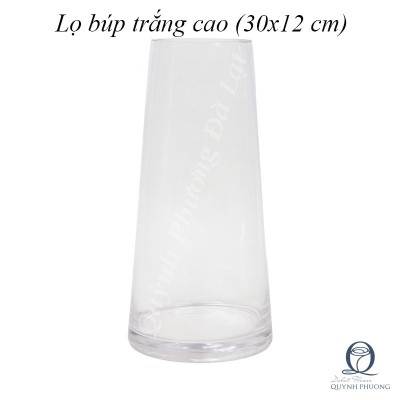 White glass vase