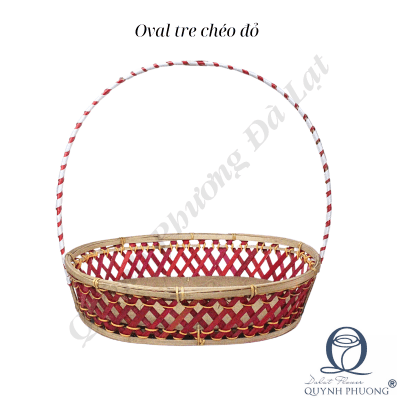 Red Oval Rattan Basket